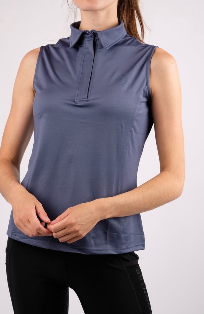Montar Fiona Mouwloze Polo-Blue-M