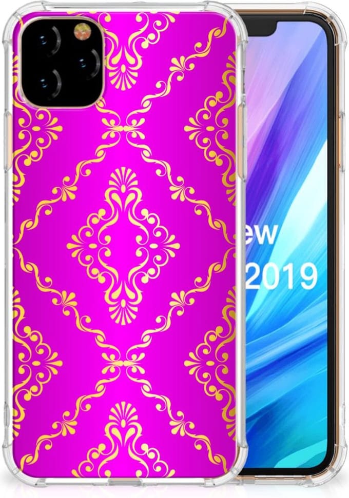 Back Cover voor Anti Shock Case Apple iPhone 11 Pro Max Barok Roze