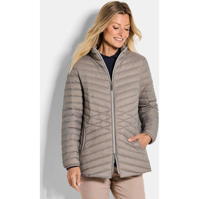 Donsjack met elegant stiksel - taupe - Gr. 42 van Goldner Fashion