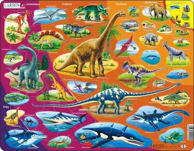 Puzzle Maxi L'histoire naturelle de la période Trias jusqu'à aujourd'hui (en français) - 85 pièces