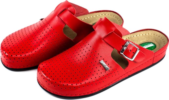 Comfort platte klomp Rood - MedicalID - Maat 36