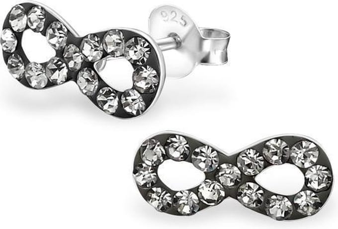 Montebello Oorbellen Burcu Grey - 925 Zilver E-Coating - Infinity - 11x5mm