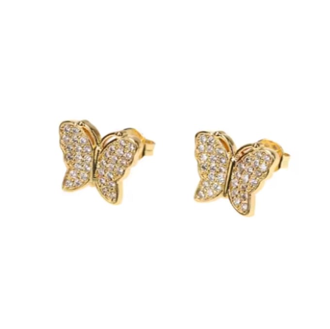 Butterfly Diamond Earrings Gold 18K