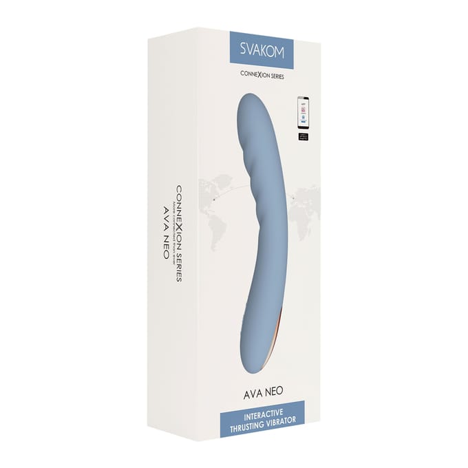 Svakom - Ava Neo - Stotende Vibrator - Thrusting Vibrator - Met App Control - Lichtblauw