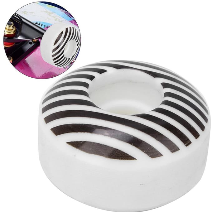 4 stuks 95A PU witte streep 52x30mm skateboard dubbele rocker downspeed slide wielen white