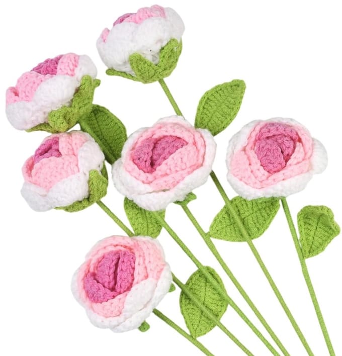 Dailygoods - Gehaakte Rozen Bloemen in Bulk voor DIY Decoratie