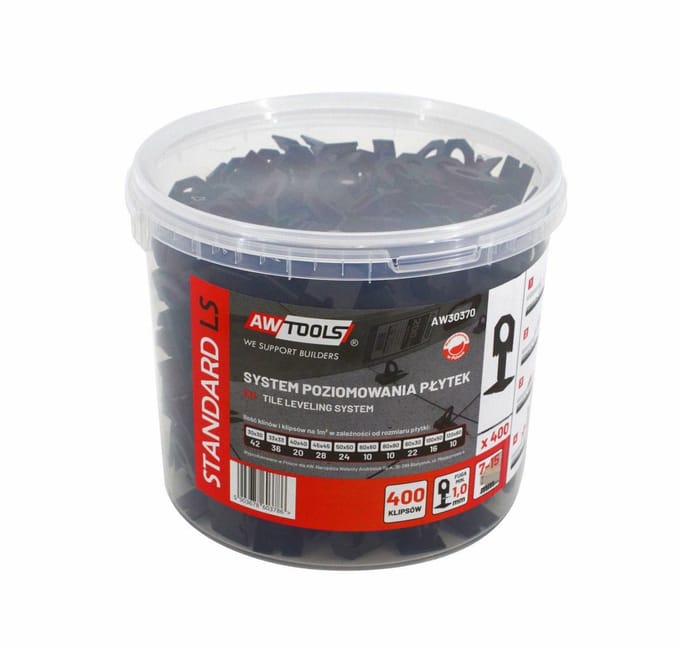 Awtools Standaard Systeem - Tegel Leveling - 1,0mm Voeg - 7-15mm Tegeldikte - 400 Klipsen