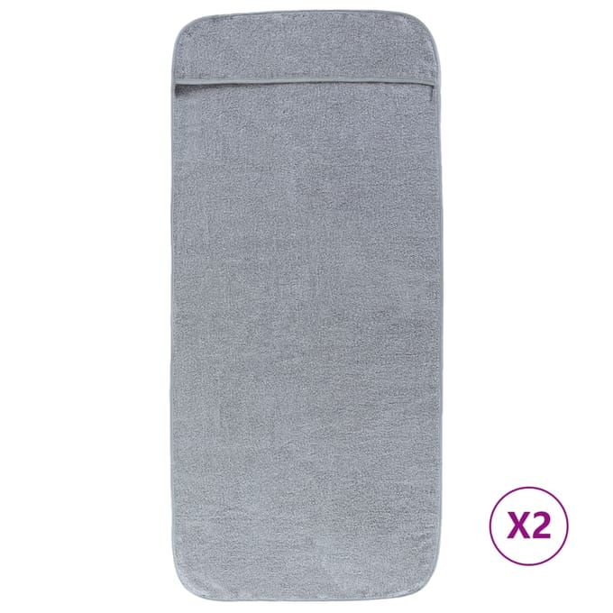 vidaXL - Strandhanddoeken - 2 - st - 400 - g/m² - 75x200 - cm - stof - grijs
