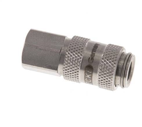 RVS DN 2.7 (Micro) Luchtkoppeling Snelkoppeling M5 Binnendraad Double Shut-Off - CLS2-F-S-SV-5
