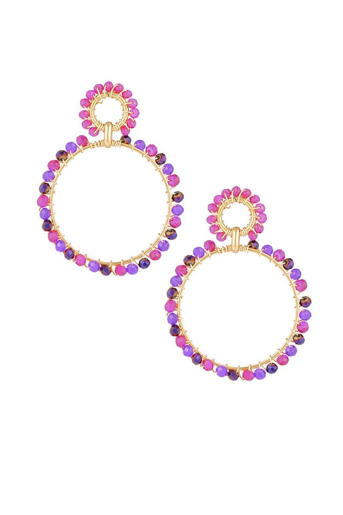 Bijoutheek Oorknoppen Circle Of Colours Paars