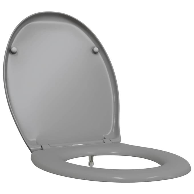 vidaXL - Toiletbril - Grijs - 47 - x - 37 - x - 4 - cm - Duroplast