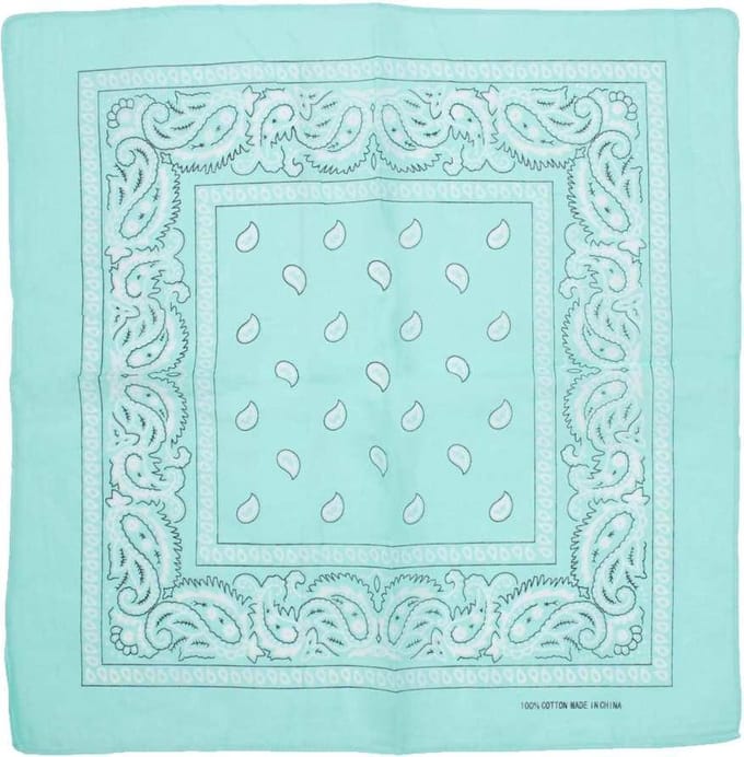 Zac's Alter Ego - Mint Green Paisley print Bandana - Groen