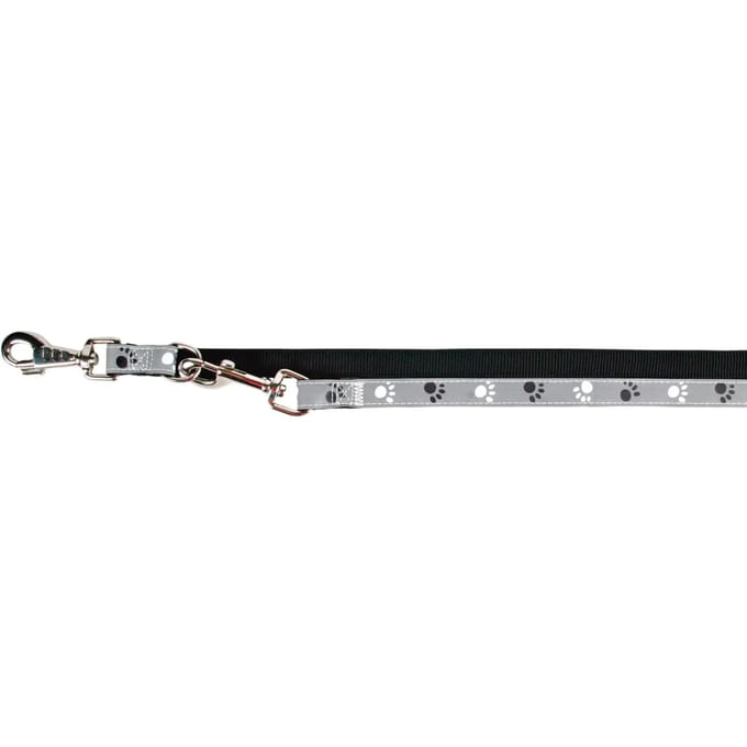 Trixie Silver Reflect adjustable leash XS-S: 2.00 m/15 mm black/silver grey