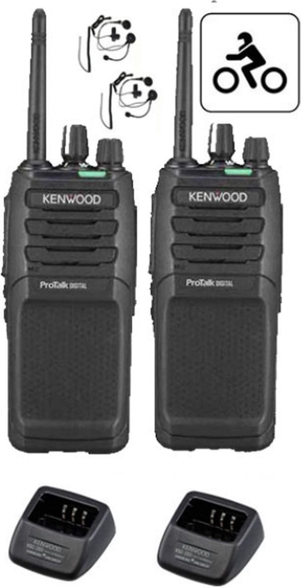 Motorset van 2 stuks Kenwood TK-3701D met helm headset en laders