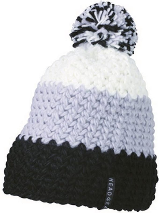 Myrtle Beach - Unisex Gehaakte Muts met Pompom (Zwart/Zilver)