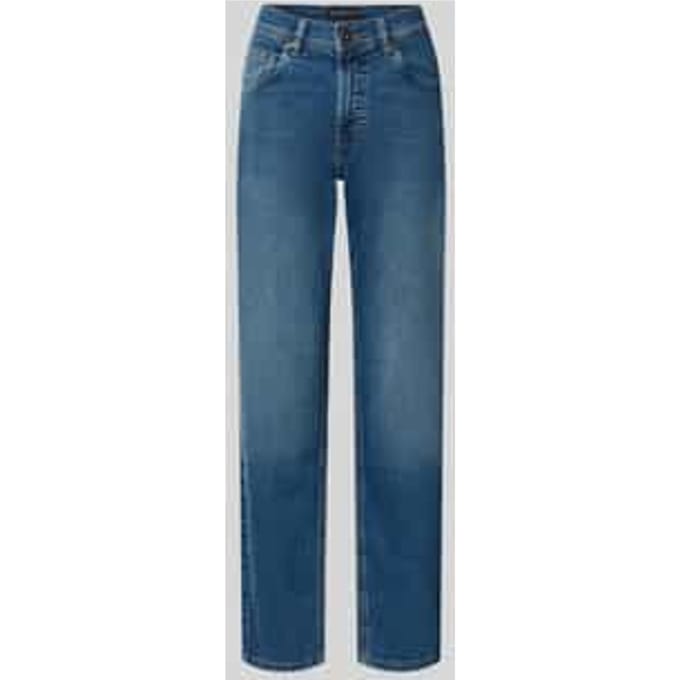 straight fit jeans van katoenmix