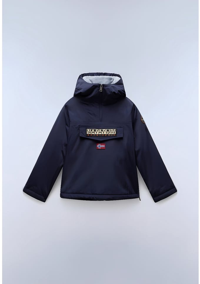 Napapijri Rainforest kinder winter anorak blauw - Maat 140 - Met capuchon - Ritssluiting