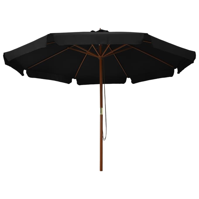 vidaXL - Parasol - met - houten - paal - 330 - cm - zwart