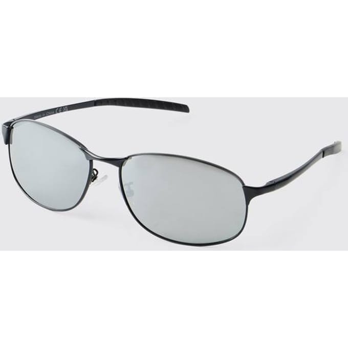 Metalen Rechthoekige Zonnebril | Black