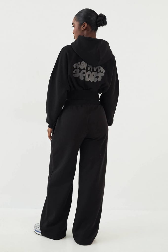 Dames DSGN Studio Sport Bubble Straight Leg Jogger | Zwart | Maat: Medium