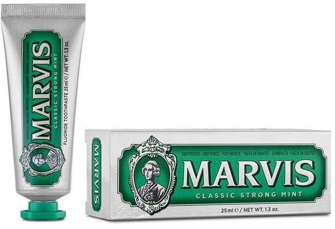 Marvis Tandpasta Classic Strong Mint 25 ML Zilver/groen