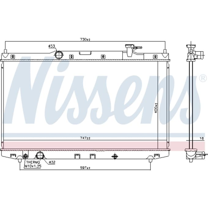 Radiator, motorkoeling NISSENS 606841