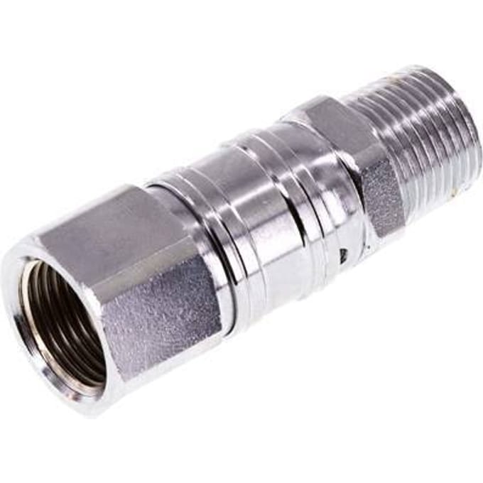 Draaidoorvoer R3/8 '' Buitendraad X G3/8 '' Binnendraad Vernikkeld Staal 15bar Voor Hulpmiddelen