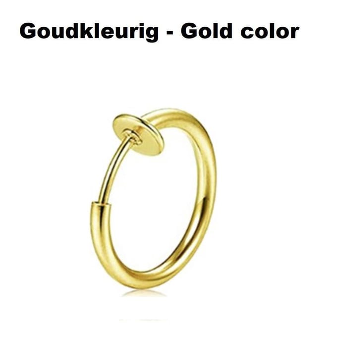 Cabantis® GoudkleurigFake Piercing - Sieraden - 10 mm Diameter & 1,6 mm Staafdikte