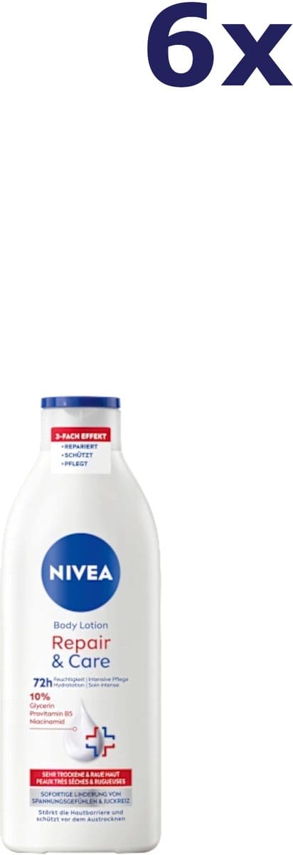 6x Nivea Body Repair en Care Lotion 400 ml