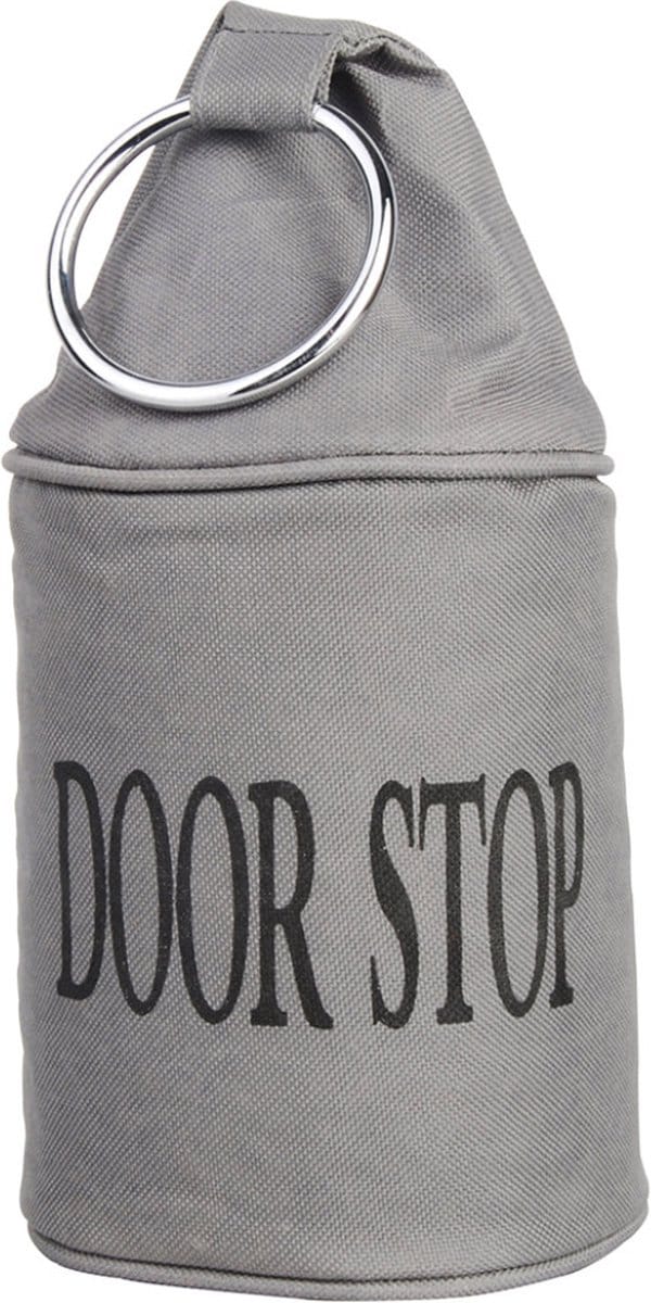 Canvas deurstopper grijs - met ring -H 15 cm - Deur vastzetter - Deurstop 2,7 kg