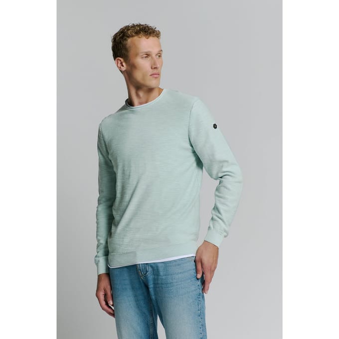 No Excess Pullover Crewneck Garment Dyed + Stone Washed Ice Maat: XXL | Sweaters Outlet | Heren