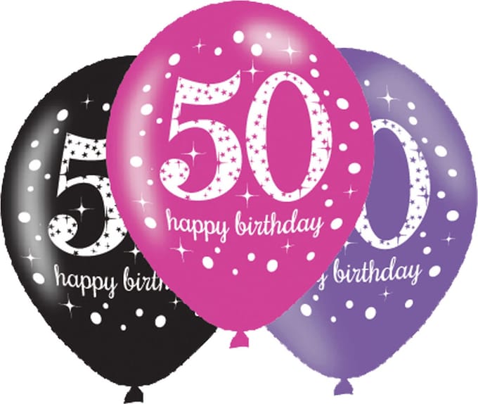 Amscan - Sparkling Celebrations - Ballon 50 Pink (6 stuks)