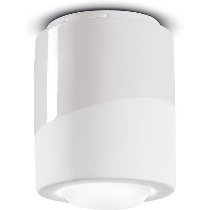 Ferroluce Plafondlamp PI, cilindervormig, Ø 12,5 cm wit