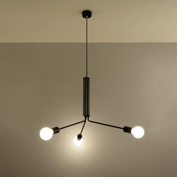 Sollux Lighting Kroonluchte Duomo - E27 - zwart - staal - 100x75x75cm