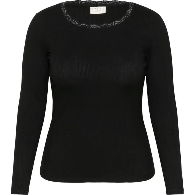 Dames-T-shirt met lange mouwen KAFFE Curve Omia