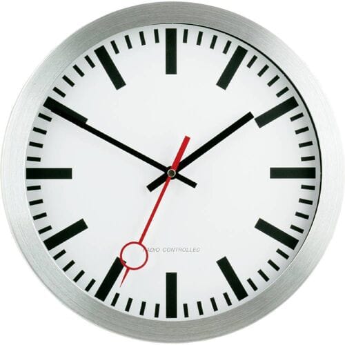Radiografische Wandklok - Stripe - 30 cm - Luxe - Zilver