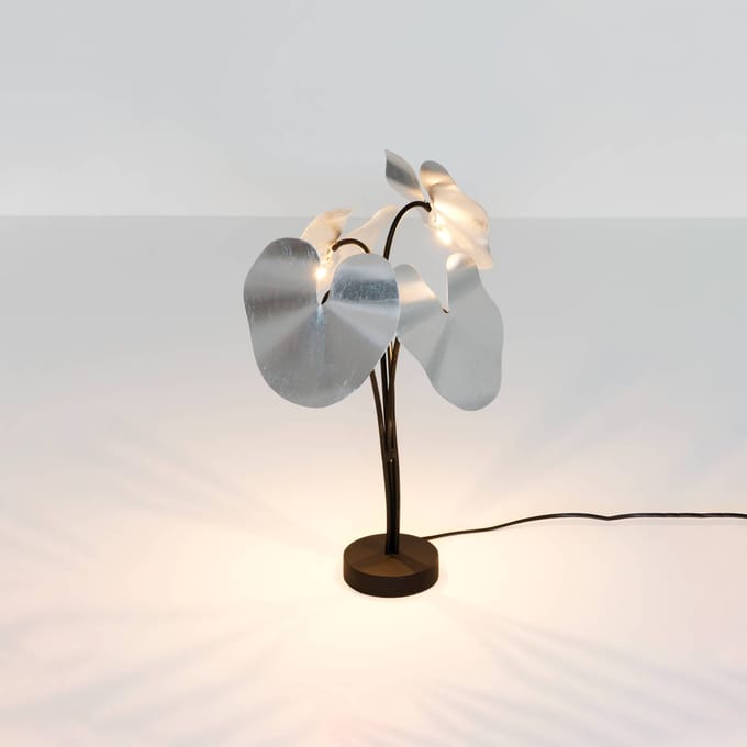 Holländer LED tafellamp Controversia met dimmer, zilver