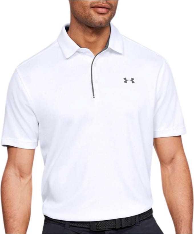 Under Armour Tech Polo Heren-Wit,Grijs
