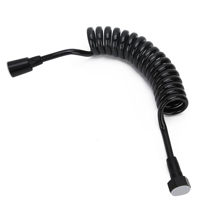 2m Koperen Dop Bidet Doucheslang Flexibele Intrekbare Veer Doucheslang Accessoire black