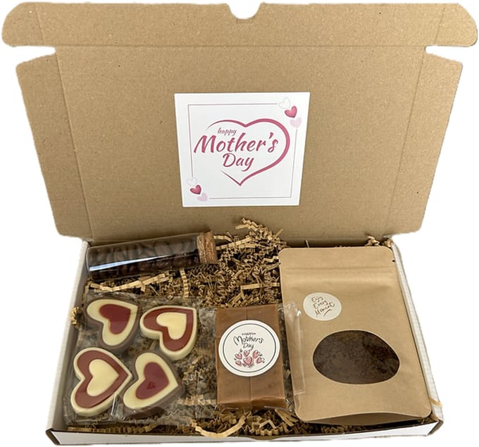 Moederdag koffie brievenbus cadeau - fudge - chocolade mokkaboontjes - chocolade