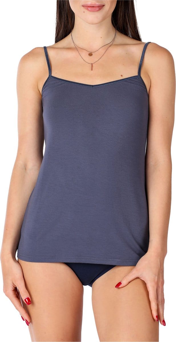 Bellivalini Dames Onderhemd - V-hals - Viscose - BLV-BLV50-218-UW - Jeans - S