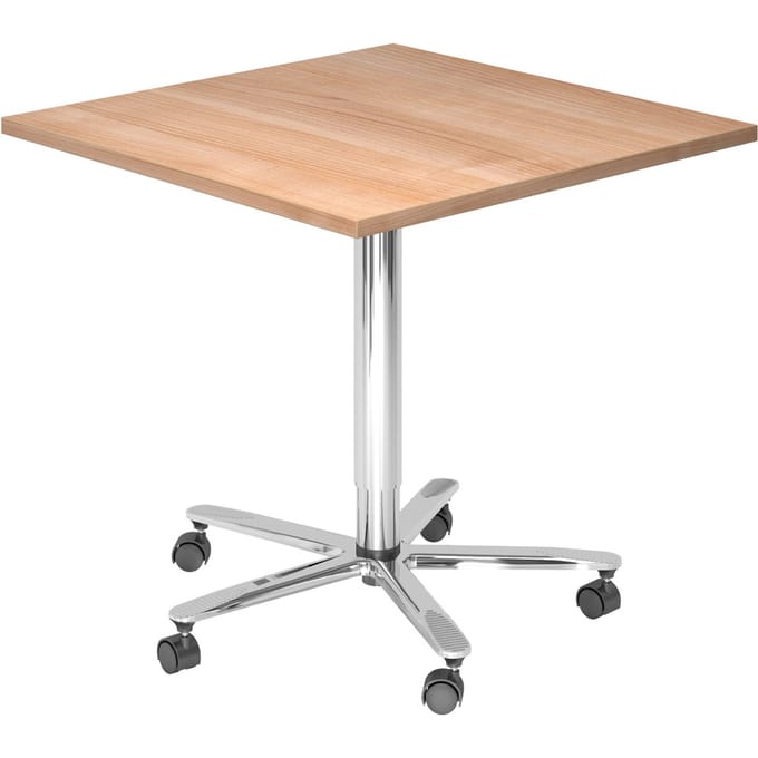Vergadertafel | Eik/chroom | 80 x 80 cm x 72-114 cm | Bistro 88Q C