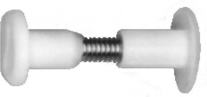Koppelbouten kort 6x30mm wit