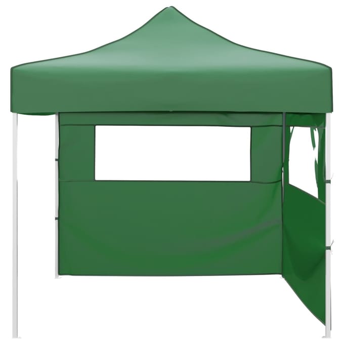 vidaXL - Vouwtent - met - 2 - wanden - 3x3 - m - groen