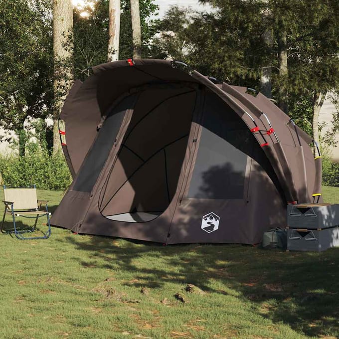 Vidaxl Tente de Pêche, 5 Personnes, Marron, Imperméable