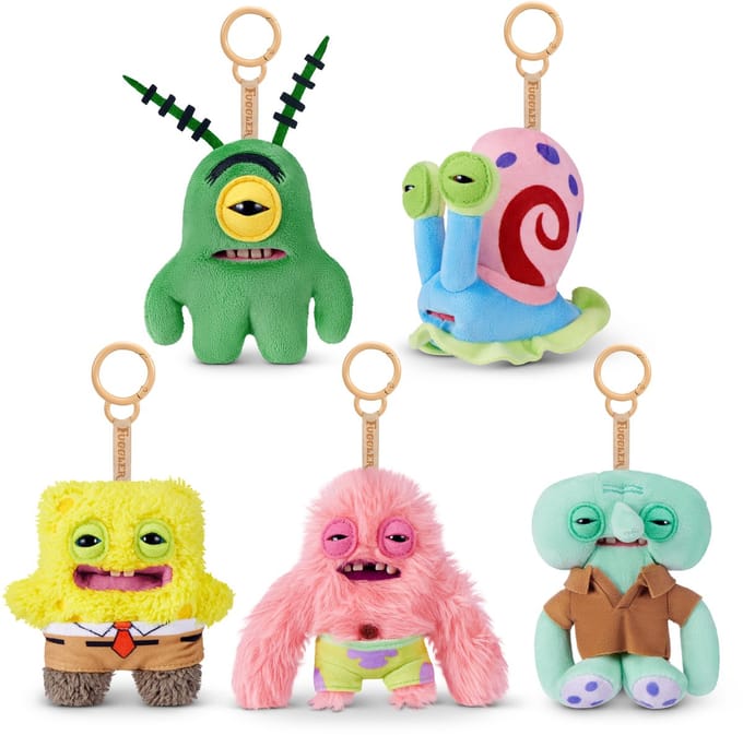 Fuggler SpongeBob 5-inch Licensed Keyring Assortment(5 Pack, No Duplicates) by ZURU