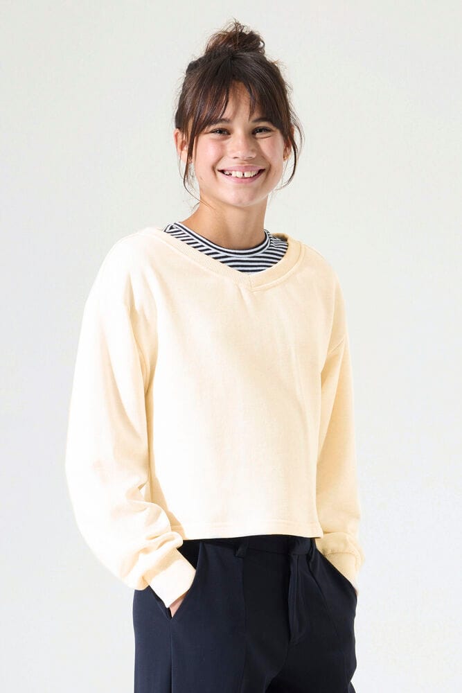 GARCIA Meisjes Backprint Sweater Wit Lange mouw