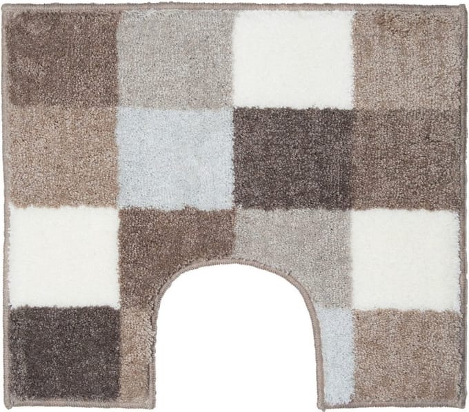 Casilin Blocks WC-mat - 60 x 50 cm - Met uitsparing - Antislip - Bruin