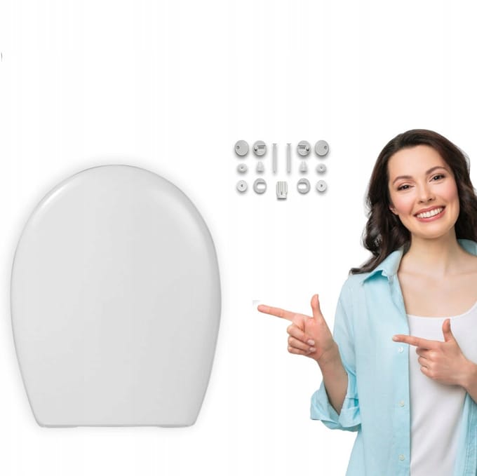 Universele Soft-Close Toiletbril - Wit, Makkelijk Reinigbaar