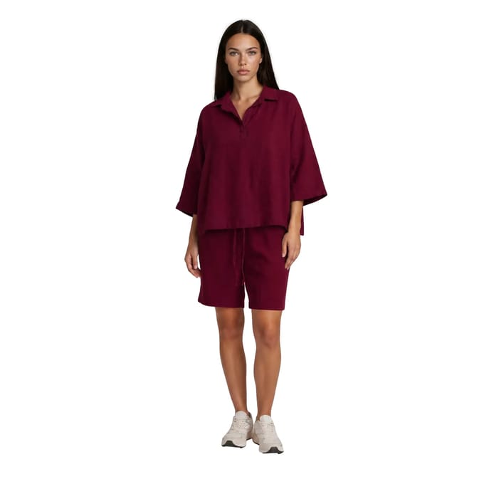 Bermuda voor dames Haris Cotton Essentials Knot Waist Slant Pocket